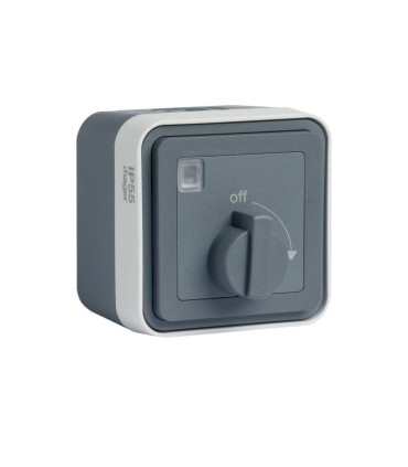 Mintuerie bouton rotatif cubyko saillie gris IP55