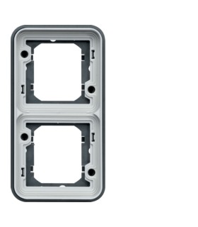 Support d'encastrement double vertical cubyko associable gris