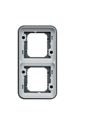 Support d'encastrement double vertical cubyko associable gris