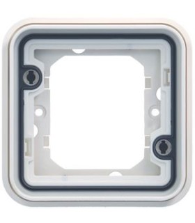 Support d'encastrement simple Cubyko associable, blanc IP55.