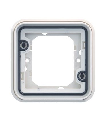 Support d'encastrement simple Cubyko associable, blanc IP55.