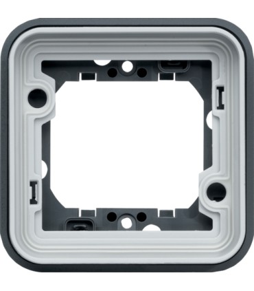 Support d'encastrement simple Cubyko associable, gris IP55