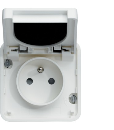 Prise 2P+T étanche Cubyko 16 A associable blanc
