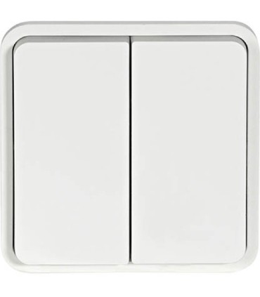 Double interrupteur Va et Vient étanche associable Cubyko blanc