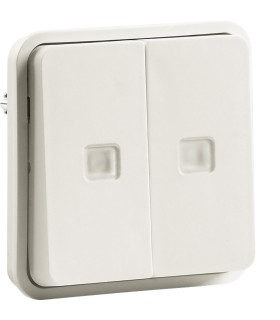 cubyko Double bouton poussoir lumineux associable Blanc