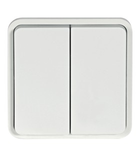 Double bouton Poussoir Cubyko 1O/1F étanche associable   blanc