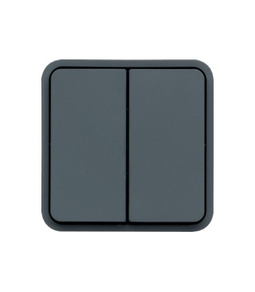 Double bouton Poussoir Cubyko 1O/1F étanche associable gris
