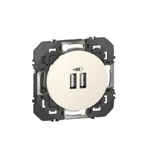 Double chargeur USB Type A Dooxie Blanc