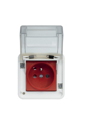 Prise 2P+T à détrompage Cubyko étanche associable blanc