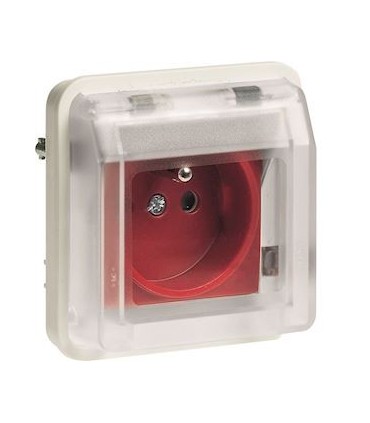 Prise 2P+T à détrompage Cubyko étanche associable blanc