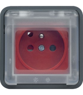 Prise 2P+T à détrompage Cubyko étanche associable gris