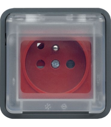 Prise 2P+T à détrompage Cubyko étanche associable gris