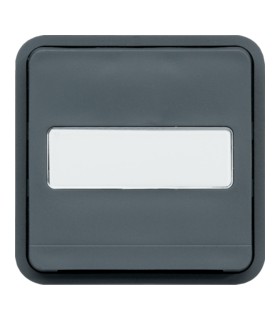 bouton poussoir porte-étiquette cubyko 1F associable gris