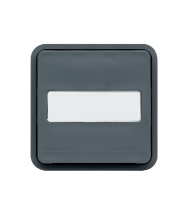 bouton poussoir porte-étiquette cubyko 1F associable gris