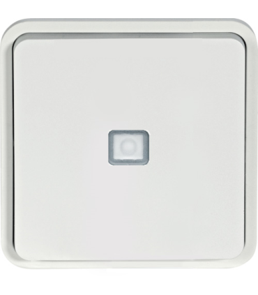 cubyko bouton poussoir 1O/1F lumineux associable blanc