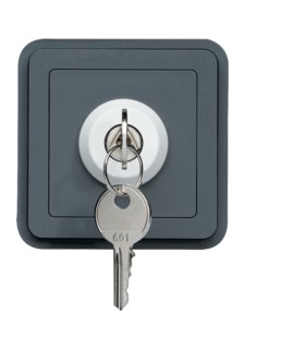 Interrupteur à clé Cubyko 3 positions associable, gris