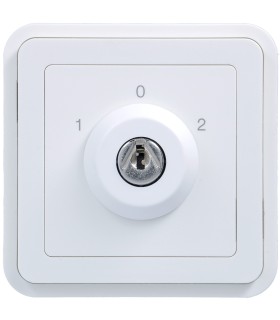 Interrupteur à clé 3 positions associable Cubyko clé extractible blanc