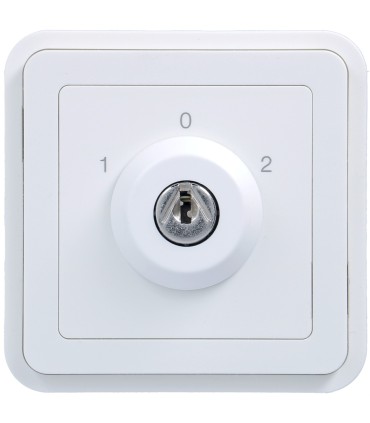 Interrupteur à clé 3 positions associable Cubyko clé extractible blanc