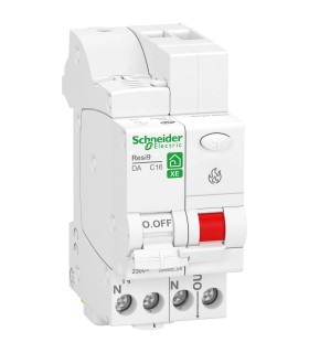 Disjoncteur détecteur d'arcs 10A Resi9 XE Courbe C - 1P+N - 3kA Embrochable