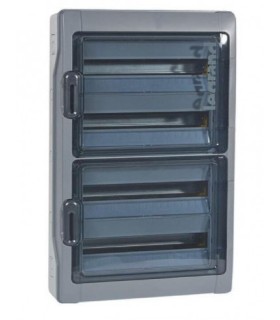 Coffret Plexo3 - 4x18 Modules avec embouts à perf. directe - IP65 Gris Legrand