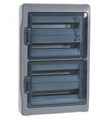 Coffret Plexo3 - 4x18 Modules avec embouts à perf. directe - IP65 Gris Legrand