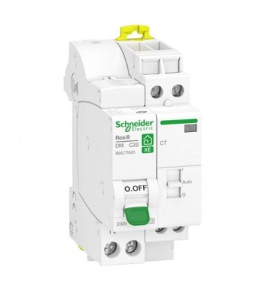 Combiné disjoncteur + contacteur 1P+N 20A courbe C embrochable Resi9 XE