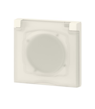 Plaque de finition avec volet Dooxie Blanc - 1 poste IP44 IK07 / Legrand