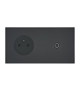 Art d'Arnould - Epure - Prise 2P+T + TV - Noir mat