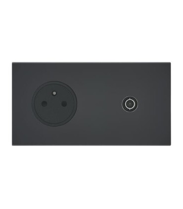 Art d'Arnould - Epure - Prise 2P+T + TV - Noir mat