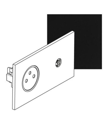 Art d'Arnould - Epure - Prise 2P+T + TV - Noir mat