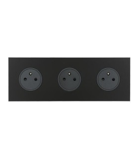 Triple prise 2P+T Art d'Arnould - Epure - 16A 250V - Noir mat