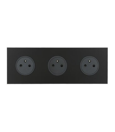 Triple prise 2P+T Art d'Arnould - Epure - 16A 250V - Noir mat