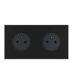 Double prise 2P+T Art d'Arnould - Epure - 16A 250V - Noir mat