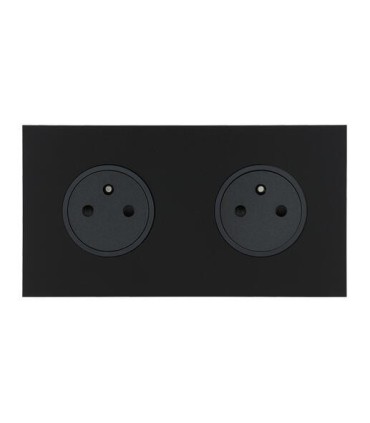 Double prise 2P+T Art d'Arnould - Epure - 16A 250V - Noir mat