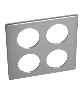 Plaque Céliane Métal 2x2 postes finition Tungstène