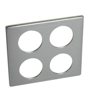 Plaque Céliane Métal 2x2 postes finition Tungstène