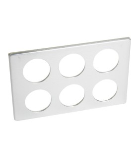 Plaque Céliane Métal 2x3 postes finition Aluminium