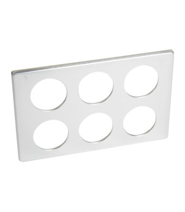 Plaque Céliane Métal 2x3 postes finition Aluminium