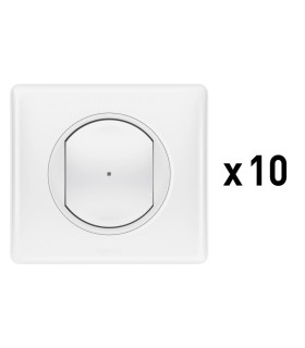 10 interrupteurs (option variateur) connectés Céliane with Netatmo blanc