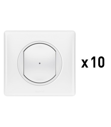10 interrupteurs (option variateur) connectés Céliane with Netatmo blanc