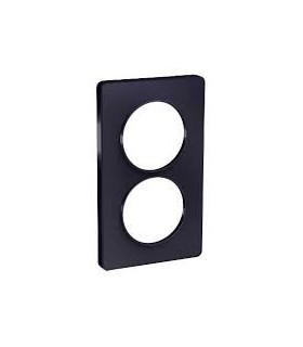 Plaque Odace Touch, Anthracite 2 postes verticaux entraxe 57mm