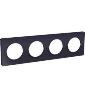 Plaque Odace Touch, Anthracite 4 postes horiz. ou vert. entraxe 71mm