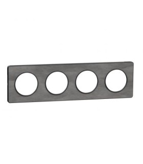 Plaque Odace Touch, Ardoise avec liseré Anthracite 4 postes horiz/vert. entraxe 71mm