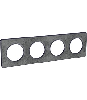 Plaque Odace Touch, Pierre Galet liseré Anthracite 4 postes horiz./vert. 71mm