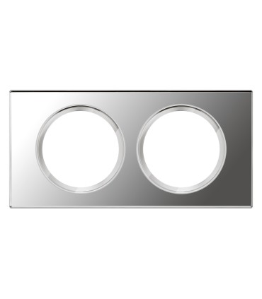 PLAQUE CELIANE 2 POSTES VERRE MIROIR