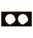 Plaque Céliane 2 postes VERRE NOIR