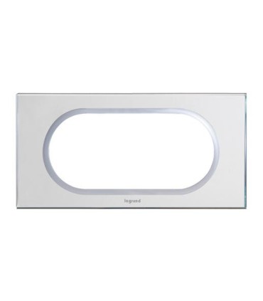 Plaque 2 Postes 4 à 5 modules VERRE MIROIR