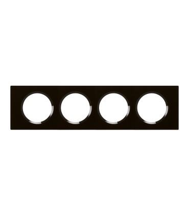Plaque Céliane 4 postes - Verre Piano Noir Brillant