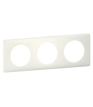 Plaque Céliane 3 postes - finition Craie (blanc Mat)