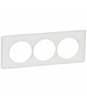 Plaque Céliane 3 postes entraxe 57mm - finition Craie (Blanc Mat)
